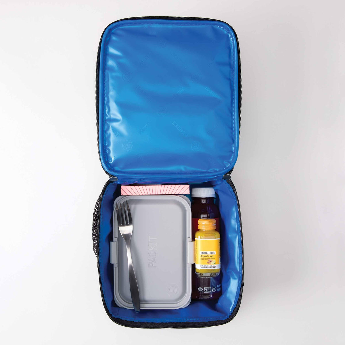 freezable-upright-lunch-box-a9 freezable-upright-lunch-box-black-gray-top-view-with-food.jpg